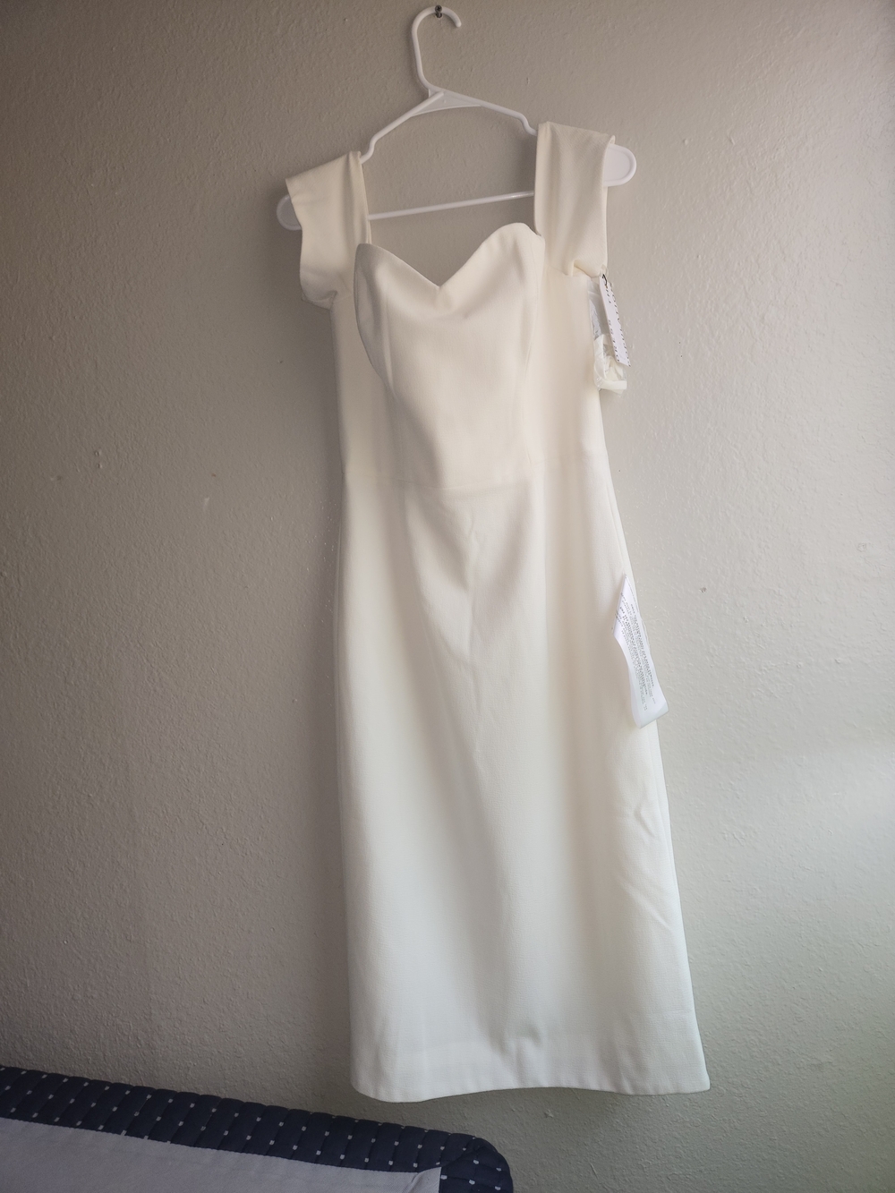Dress the Population Bailey Off-Shoulder Sweetheart Bodycon Midi Dress White M N